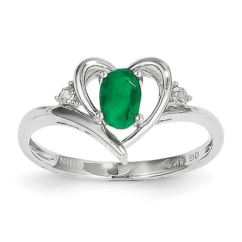 14k White Gold Emerald Diamond Ring XBS448 - shirin-diamonds