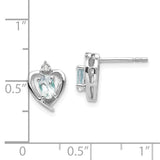 14k White Gold Aquamarine Diamond Earring XBS451