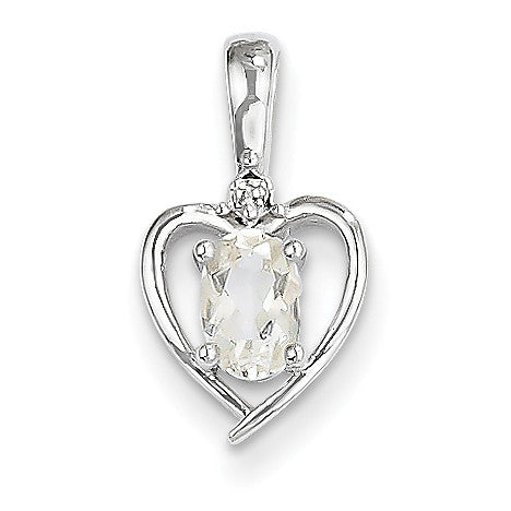 14k White Gold White Topaz Diamond Pendant XBS457 - shirin-diamonds