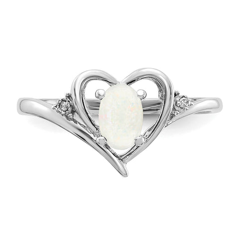 14k White Gold Opal Diamond Ring XBS463
