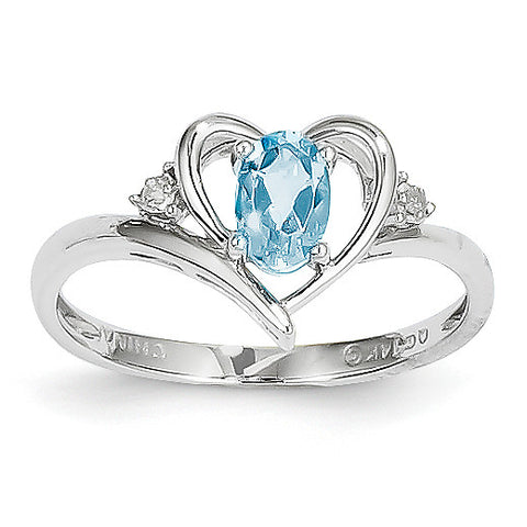 14k White Gold Blue Topaz Diamond Ring XBS465 - shirin-diamonds