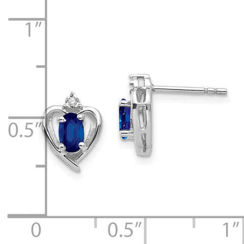 14k White Gold Sapphire Diamond Earring XBS467