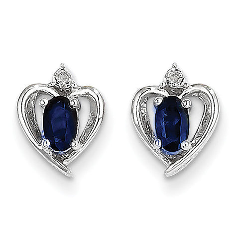 14k White Gold Sapphire Diamond Earring XBS467 - shirin-diamonds