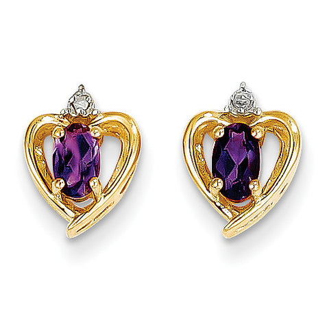 14K Diamond & Amethyst Earrings XBS479 - shirin-diamonds