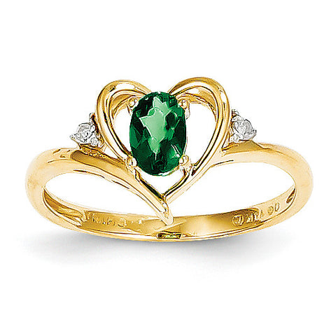 14K Diamond & Emerald Ring XBS484 - shirin-diamonds