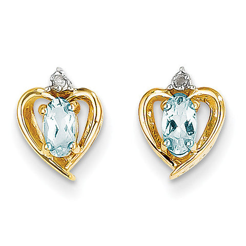 14K Diamond & Aquamarine Earrings XBS487 - shirin-diamonds
