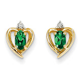 14K Diamond & Emerald Earrings XBS489 - shirin-diamonds