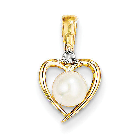 14K Diamond & FW Cultured Pearl Pendant XBS495 - shirin-diamonds