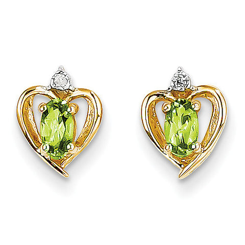 14K Diamond & Peridot Earrings XBS502 - shirin-diamonds