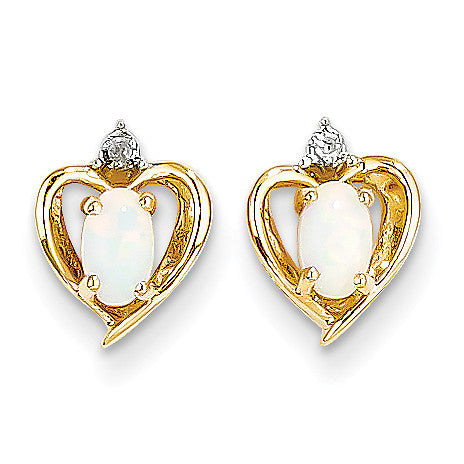 14K Diamond & Opal Earrings XBS504 - shirin-diamonds