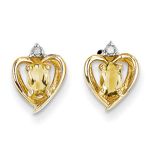 14K Diamond & Citrine Earrings XBS505 - shirin-diamonds