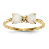 14k Gold Polished Created Opal Bow Ring XBS535 - shirin-diamonds