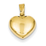 14k Puffed Heart Charm XCH355 - shirin-diamonds
