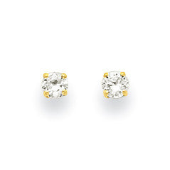 14k 3mm Round CZ Post Earrings XD26CZ - shirin-diamonds