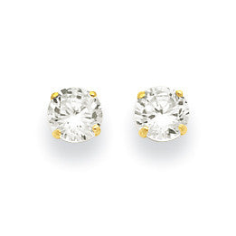 14k 5mm Round CZ Post Earrings XD28CZ - shirin-diamonds