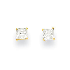 14k 3mm Square CZ Post Earrings XD36CZ - shirin-diamonds