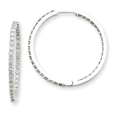 14k White Gold AA Diamond Hoop Earrings XE1513AA - shirin-diamonds