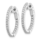 14kw Oro Spotlight Lab Grown Dia. SI+, H+, Round Hoop w/Safety Clasp Earrings 0.4CTW