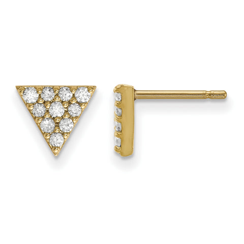 14k Diamond Triangle Earrings XE3072A - shirin-diamonds