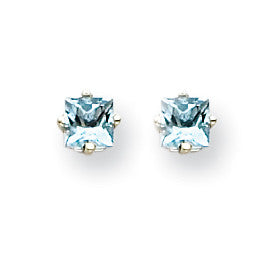 14k White Gold Aquamarine Earrings XE60WAQ-B - shirin-diamonds