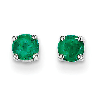 14k White Gold Emerald Earrings XE71WE-B - shirin-diamonds