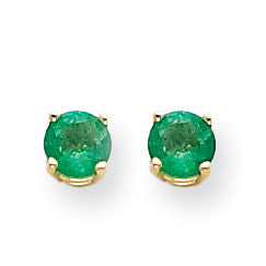 14k Emerald Post Earrings XE72E-B - shirin-diamonds