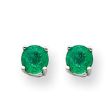 14k White Gold Emerald Earrings XE72WE-B - shirin-diamonds