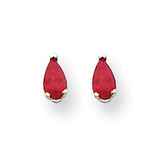 14k White Gold Ruby Earrings XE78WR-B - shirin-diamonds