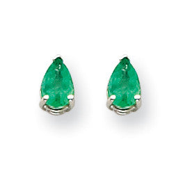 14k White Gold Emerald Earrings XE79WE-B - shirin-diamonds