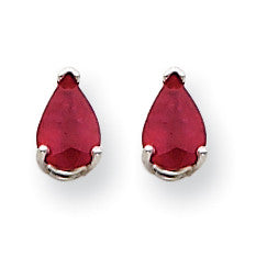 14k White Gold Ruby Earrings XE80WR-B - shirin-diamonds