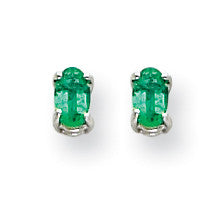 14k White Gold Emerald Earrings XE85WE-B - shirin-diamonds