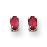 14k White Gold Ruby Earrings XE85WR-B - shirin-diamonds