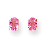 14k Pink Sapphire Post Earrings XE86SP-B - shirin-diamonds