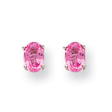 14k White Gold Pink Sapphire Earrings XE86WSP-B - shirin-diamonds