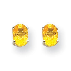 14k White Gold Yellow Sapphire Earrings XE86WYS-B - shirin-diamonds