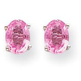 14k White Gold Pink Sapphire Earrings XE87WSP-B - shirin-diamonds