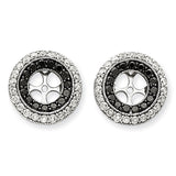 14k White Gold Black & White Diamond Earring Jackets XJ69A - shirin-diamonds