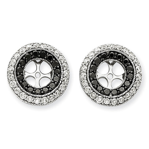 14k White Gold Black & White Diamond Earring Jackets XJ69A - shirin-diamonds