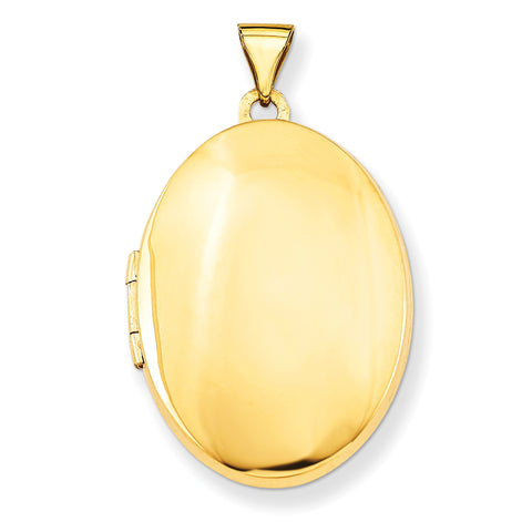 14k Polished Domed Oval Locket XL168 - shirin-diamonds