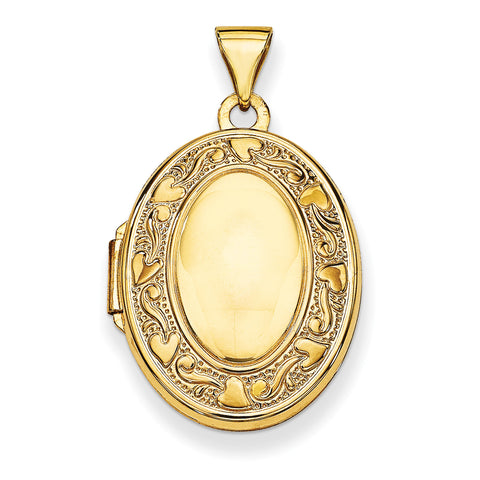 14k Yellow Gold Oval Locket XL244 - shirin-diamonds
