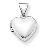 14k White Gold Polished Heart-Shaped Locket XL302 - shirin-diamonds