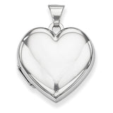 14k White Gold Polished Heart-Shaped Domed Locket XL339 - shirin-diamonds