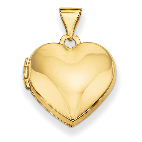 14k Plain Heart Locket XL434 - shirin-diamonds