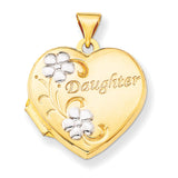 14k & Rhodium Daughter Floral 18mm Heart Locket XL469 - shirin-diamonds