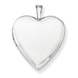 14K 20mm White Gold Plain Polished Heart Locket XL589 - shirin-diamonds