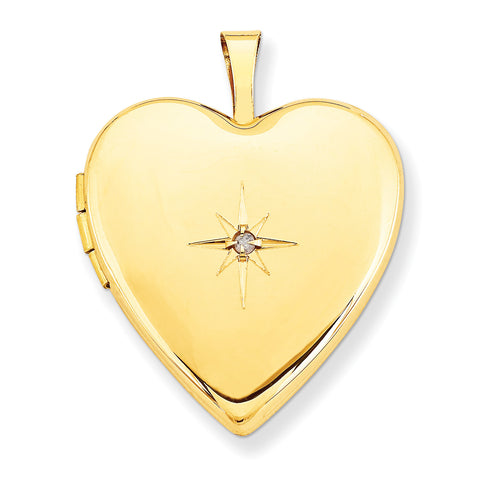 14K 20mm w/ Diamond Heart Locket XL590 - shirin-diamonds