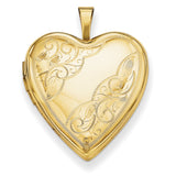 14K 20mm Side Swirl Heart Locket XL592 - shirin-diamonds
