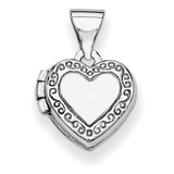 14k White Gold Polished Heart-Shaped Scrolled Locket XL60 - shirin-diamonds