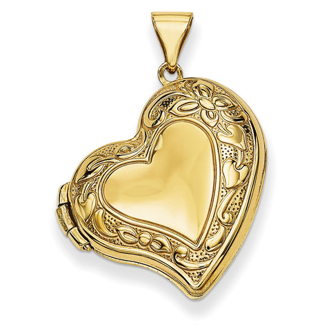14k Fancy Heart Locket XL628 - shirin-diamonds