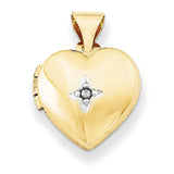 14k 12mm Heart with Diamond Locket XL636 - shirin-diamonds